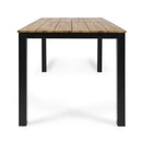 Rectangular Outdoor Dining Table Tabletop With Iron Legs - Black