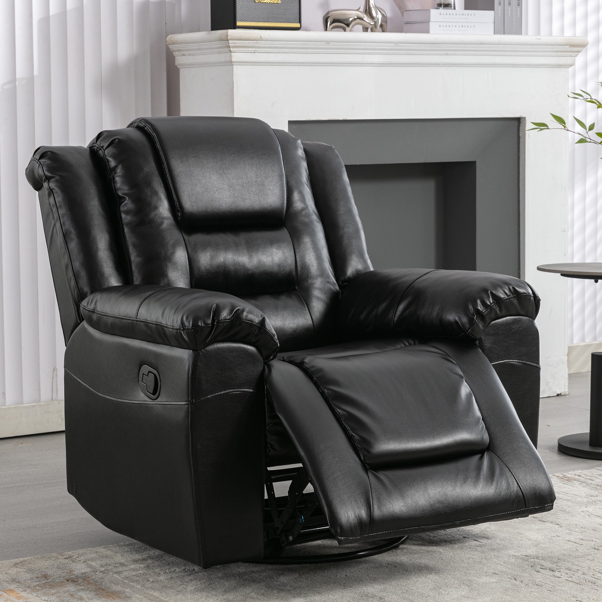 360�Swivel and Rocking Home Theater Recliner Manual Recliner Chair with Wide Armrest for Living Room,Bedroom, Black(Old Sku:PP302953AAB) - Atlantic Fine Furniture Melbourne FL