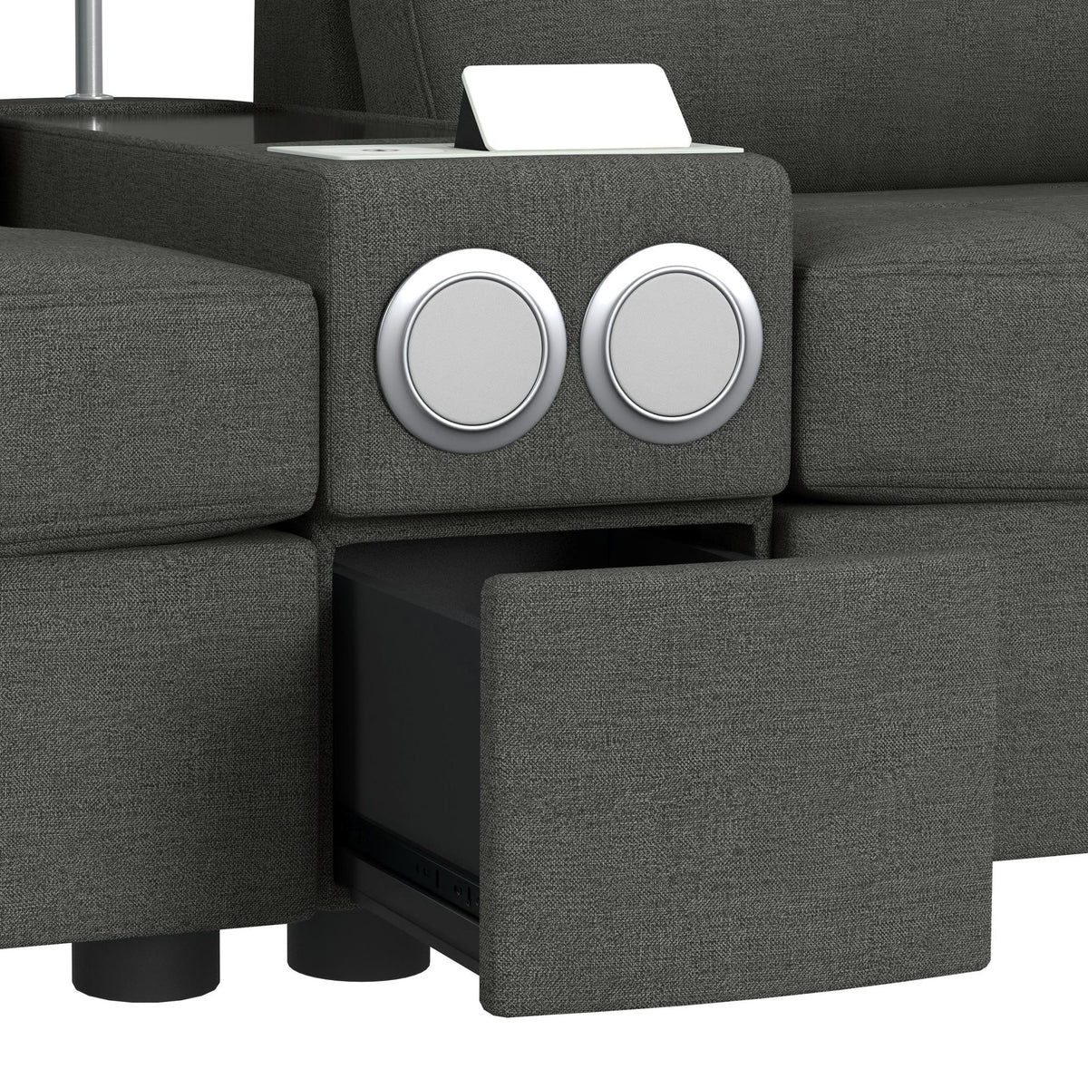 Options One Living Room Set Sectional in Blue by Elements International, view 10