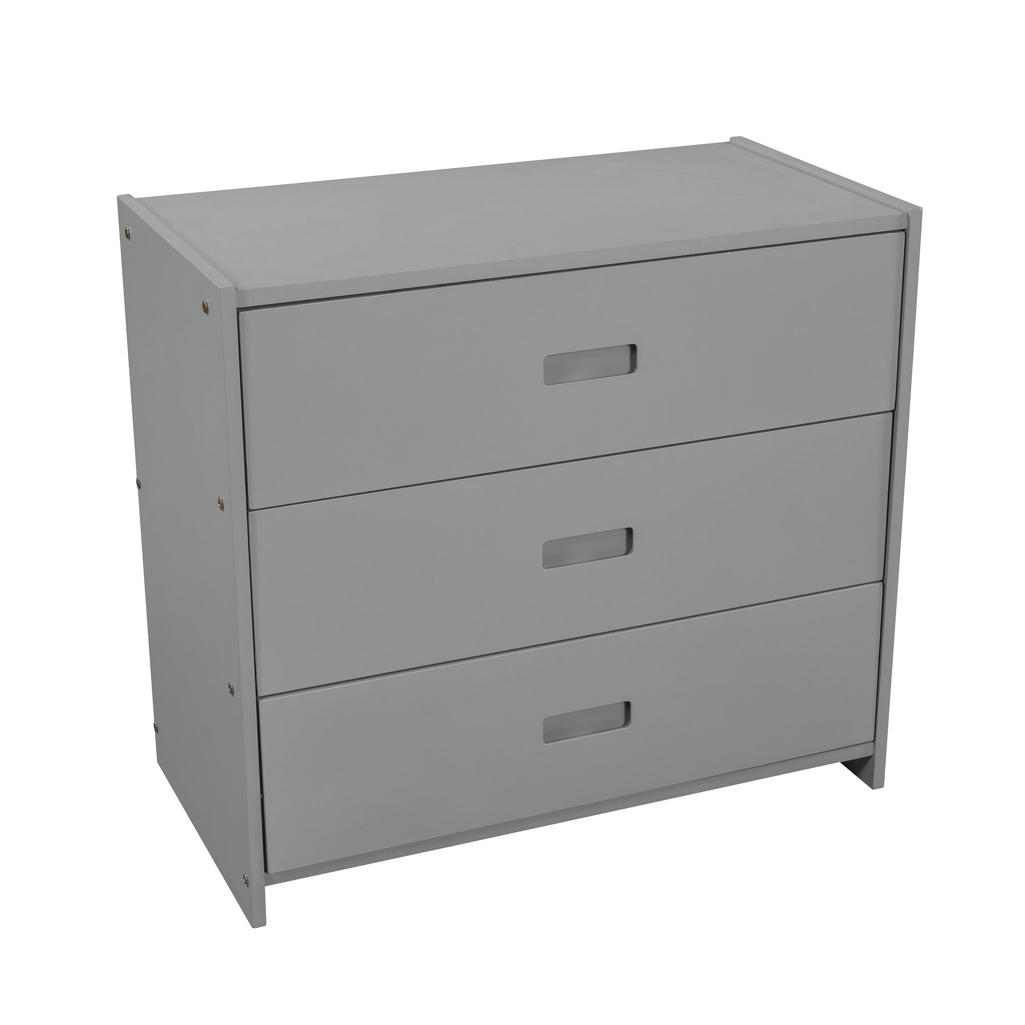 Low Loft Bed with Attached Bookcases and Separate 3-tier Drawers,Convertible Ladder and Slide,Twin,Gray - Atlantic Fine Furniture Melbourne FL