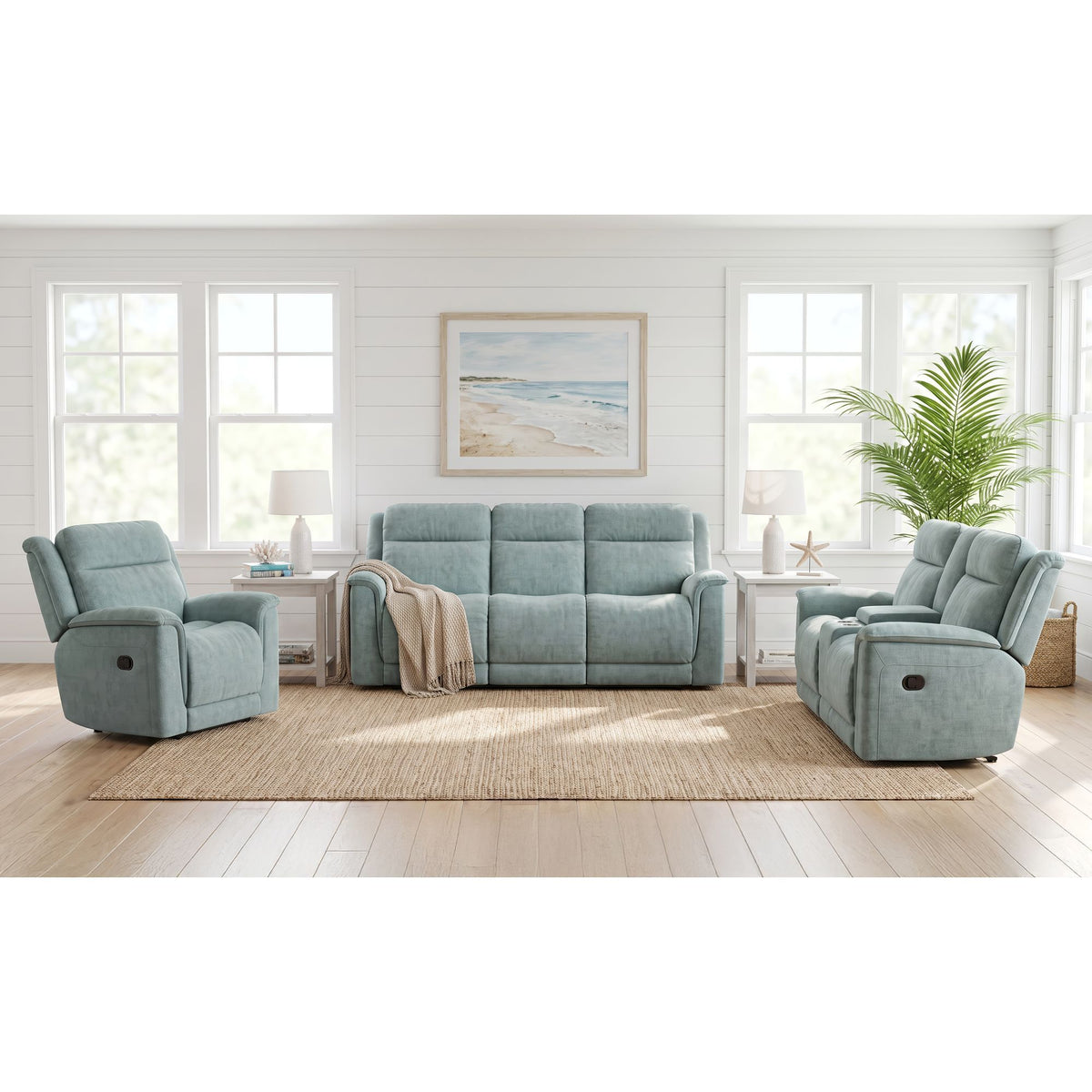 Striker Recliner in Blue by Elements International, view 3