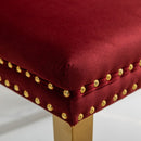 Nikki - Modern, High-End Tufted Solid Wood Contemporary Velvet Upholstered Dining Chair With Golden Stainless Steel Plating Legs, Nailhead Trim (Set of 2)