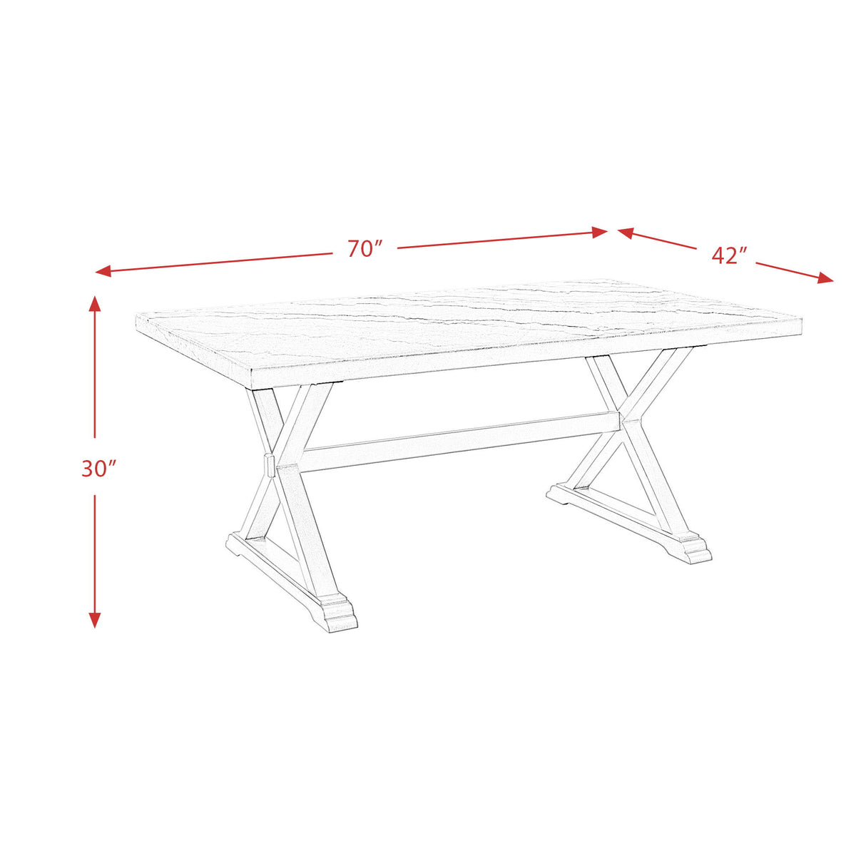 Lexi 5 Piece Dining Set (Table And Four Chairs) in White by Elements International, view 2