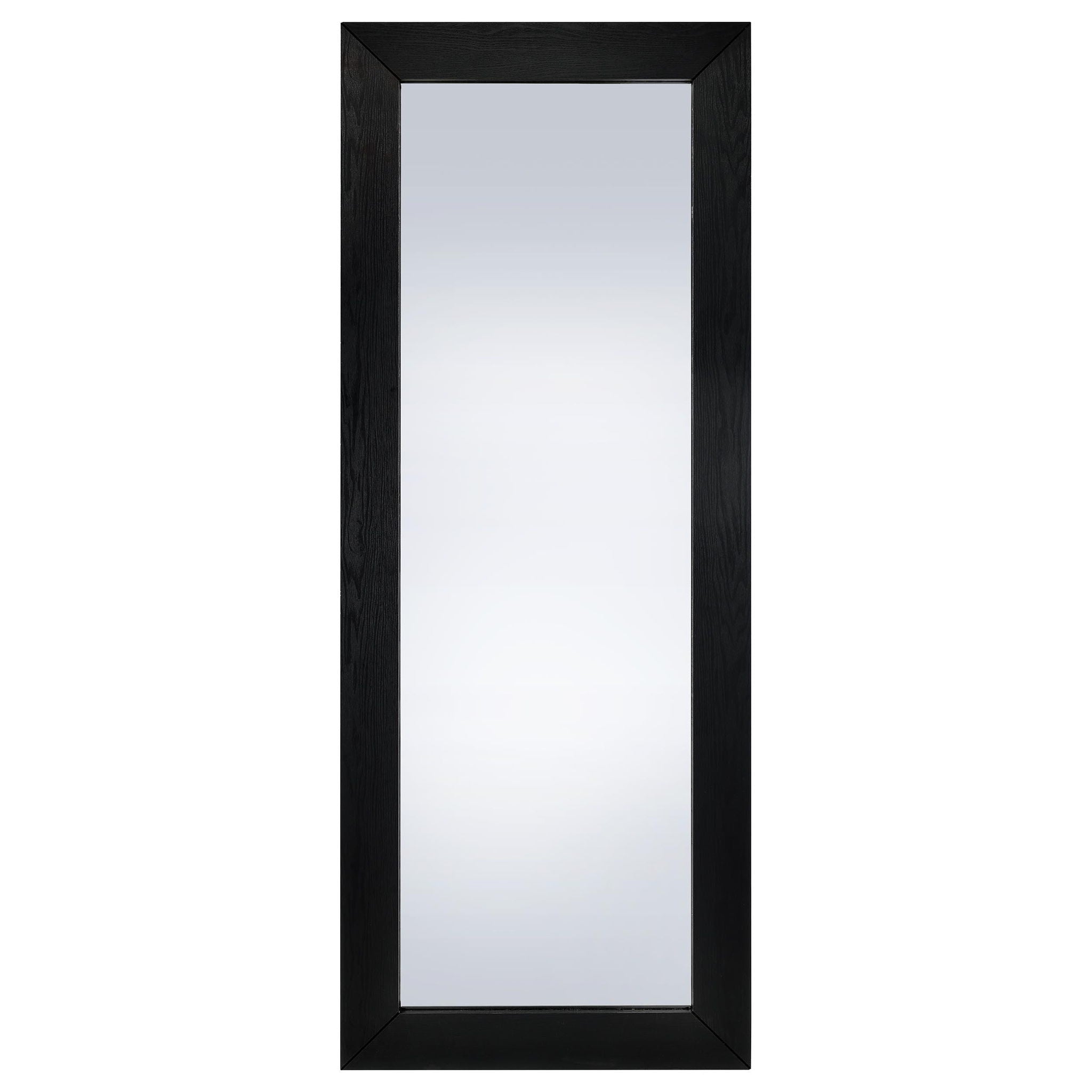 Cadence Tempered Glass Full Length Standing Mirror Black Oak