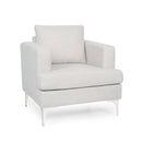 Upholstered Fabric Club Chair With Iron Legs - Beige