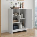 Classic Freestanding Bathroom And Kitchen Storage Cabinet With Adjustable Shelves - White