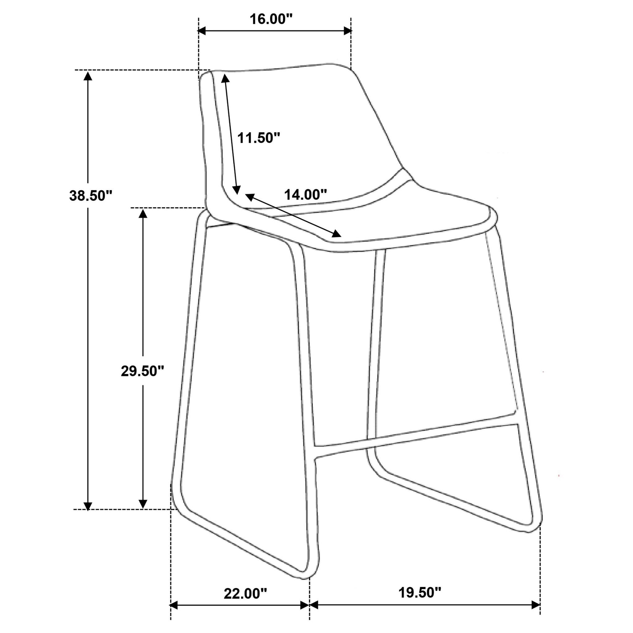 Marquise Upholstered Counter Chair Blue Canvas (Set of 2)