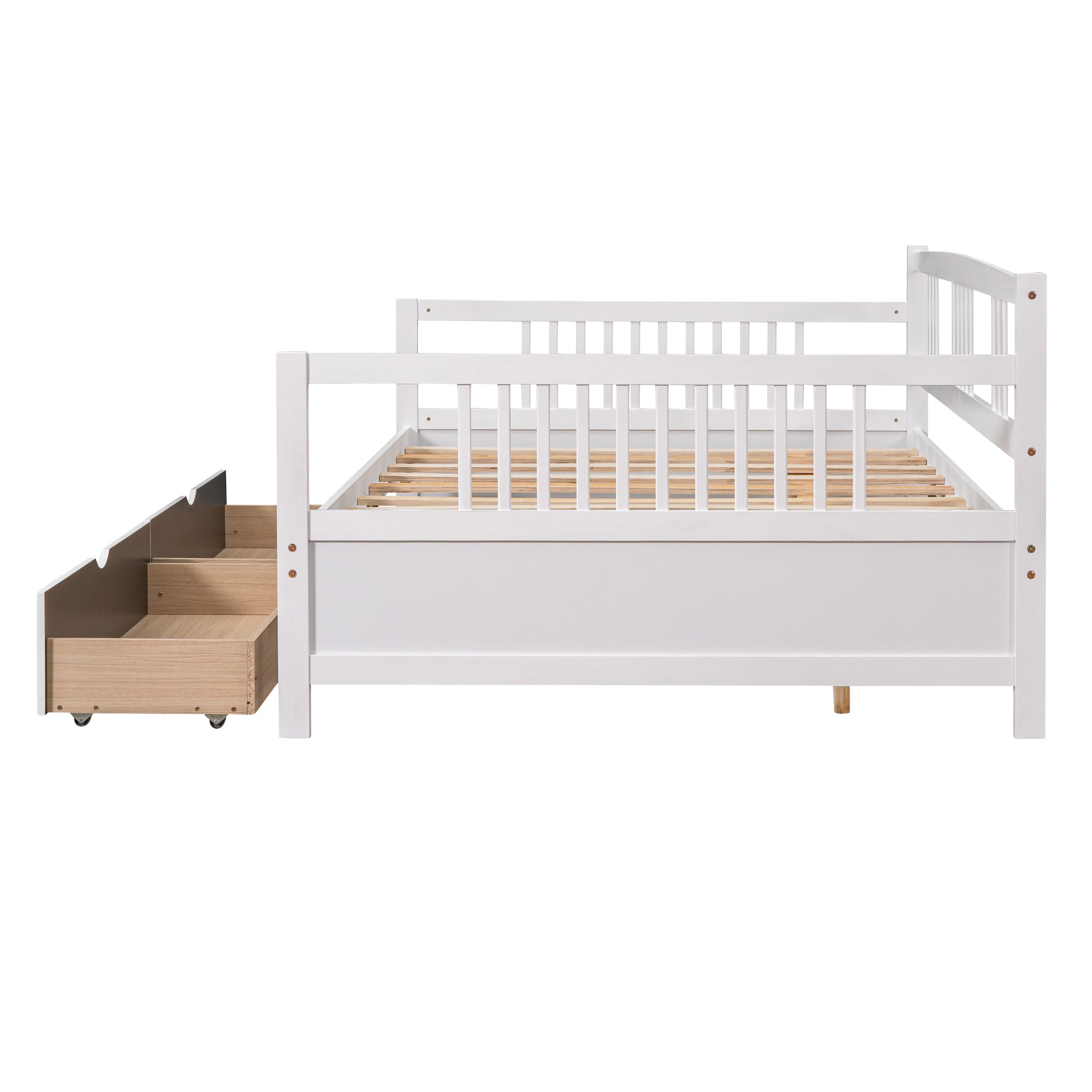 Full Size Daybed Wood Bed with Two Drawers,White(OLD SKU:LP000058AAK) - Atlantic Fine Furniture Melbourne FL
