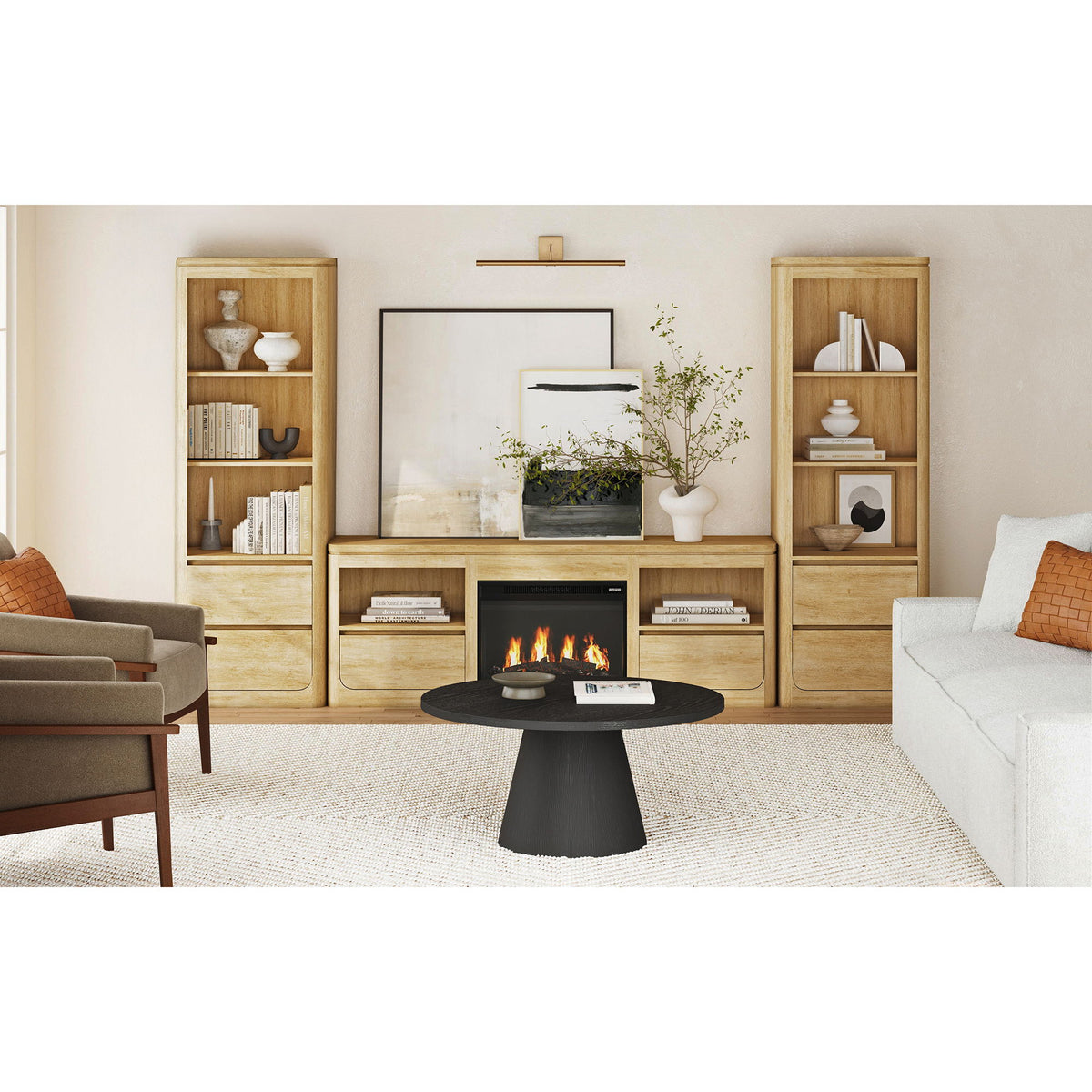 Rosalie Entertainment Unit With 71" TV Console in Black by Elements International, view 5