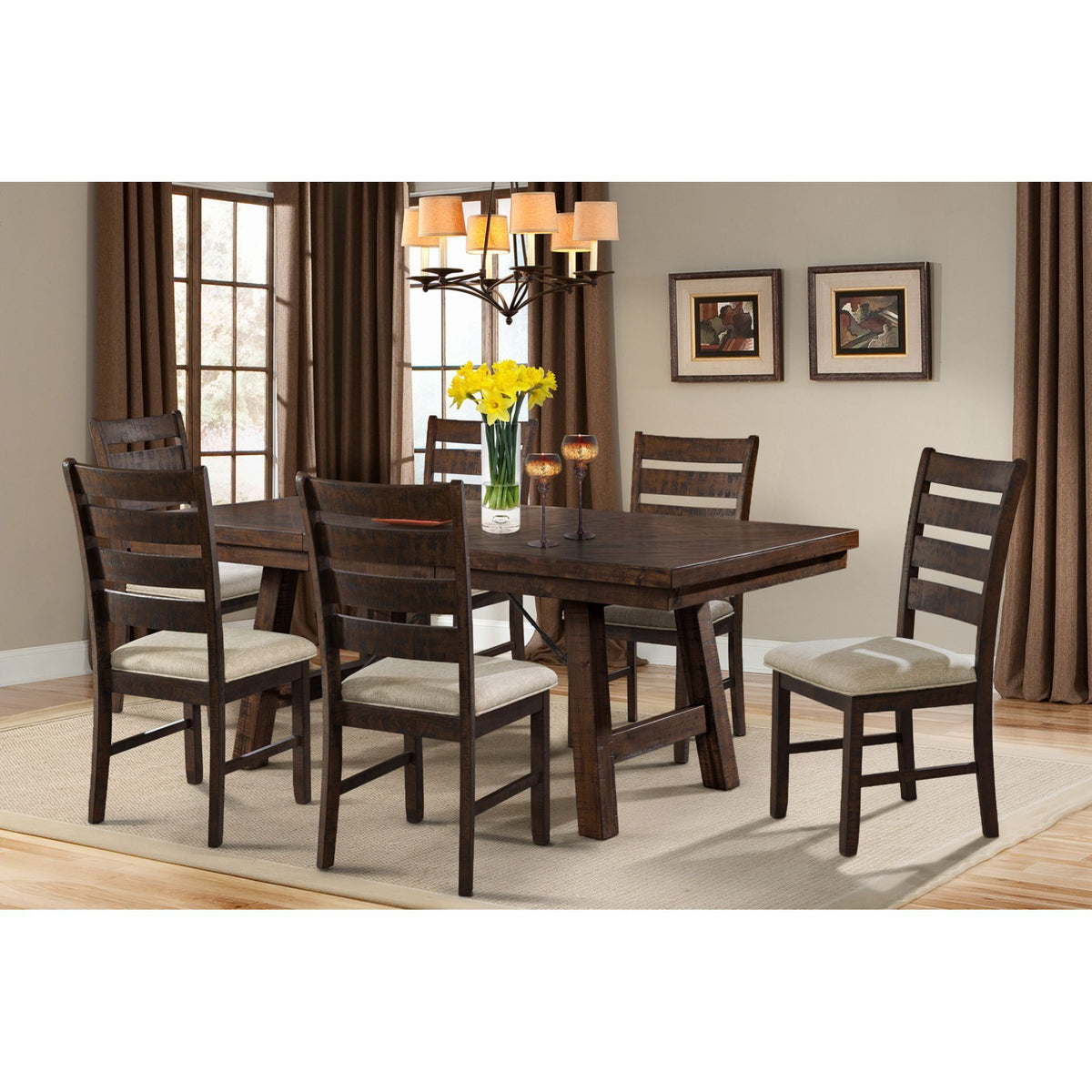 Jax Dining Set in Dark Brown by Elements International, view 7
