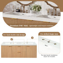 59.3" Double Sink Bathroom Vanity With Smc Resin Top, Painted Cabinet, Soft Close Doors, Wall Mounted - Wood