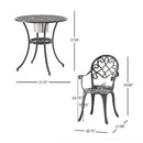 3 Piece Outdoor Aluminium Cast Bistro Set With Ice Bucket - Copper