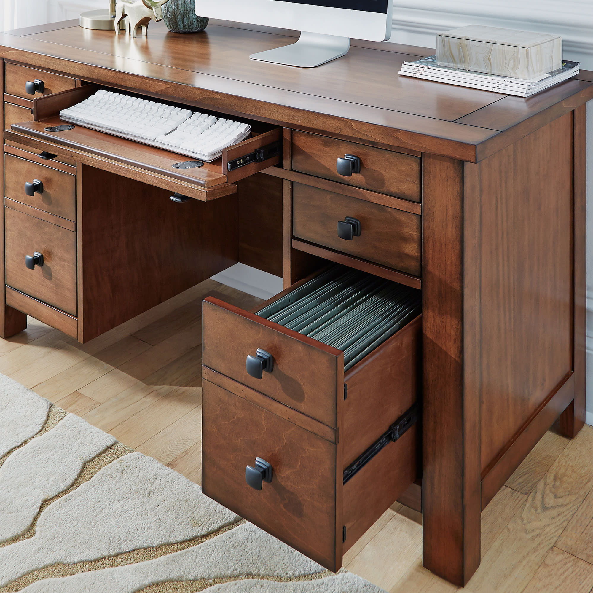 Tahoe - Pedestal Desk - Dark Brown