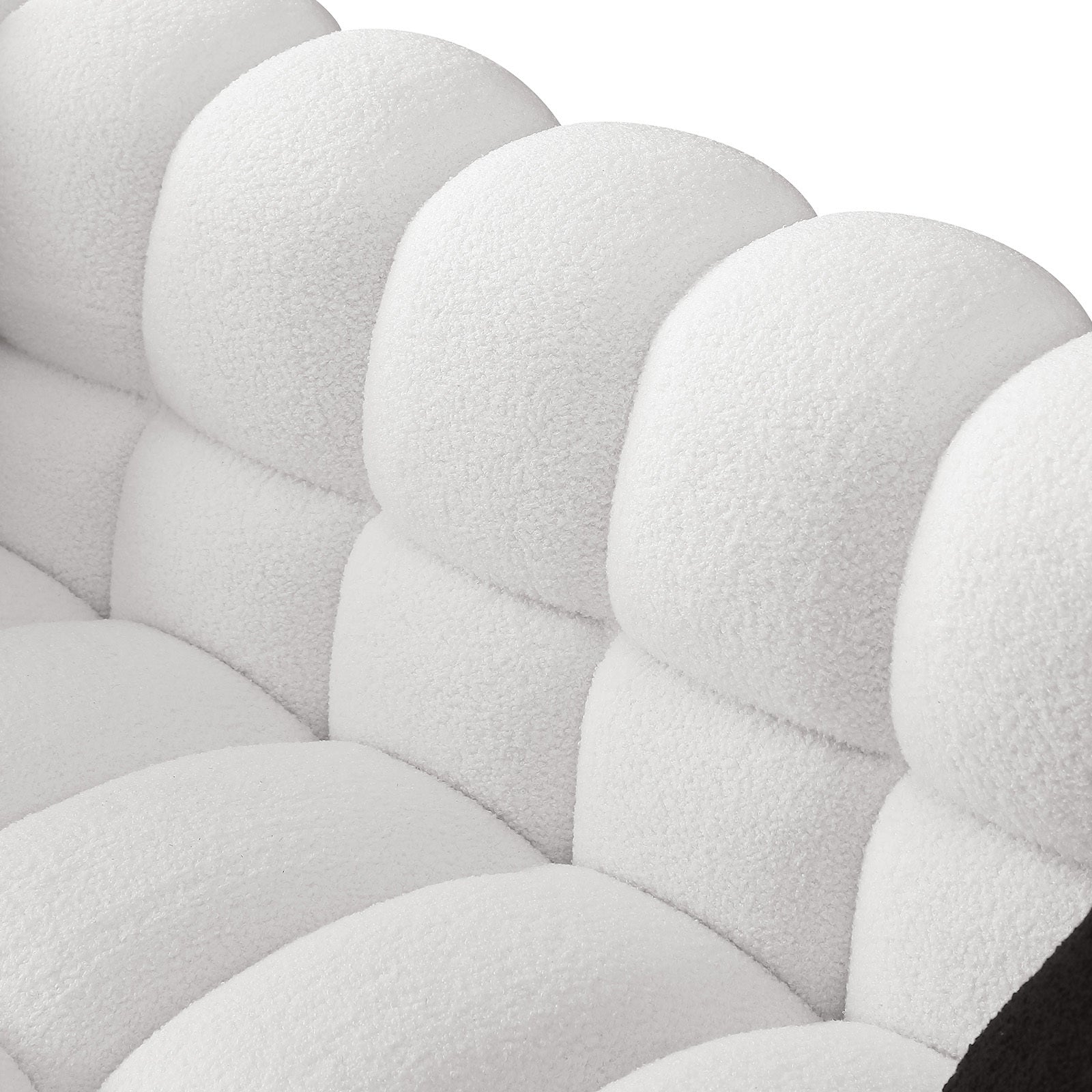 84.3 length ,35.83" deepth ,human body structure for USA people, marshmallow sofa,boucle sofa ,White color,3 seater