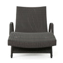 Salem - Contemporary Wicker Chaise Lounge With Arm, Weather Resistant