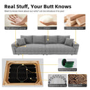 Plush Corduroy 4 Seat Sofa With Soft Pillows And Movable Ottoman