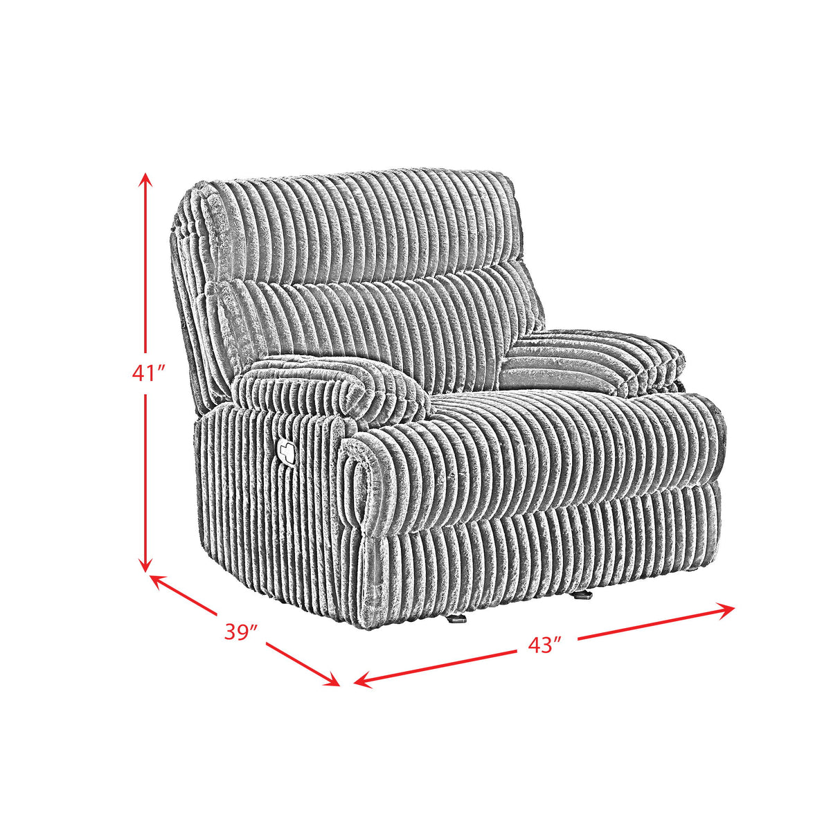 Admiral Motion Recliner in Black by Elements International, view 2