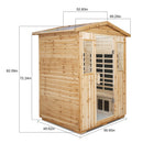 4 Person Old Fir Far Infrared Outdoor Sauna Room - Natural