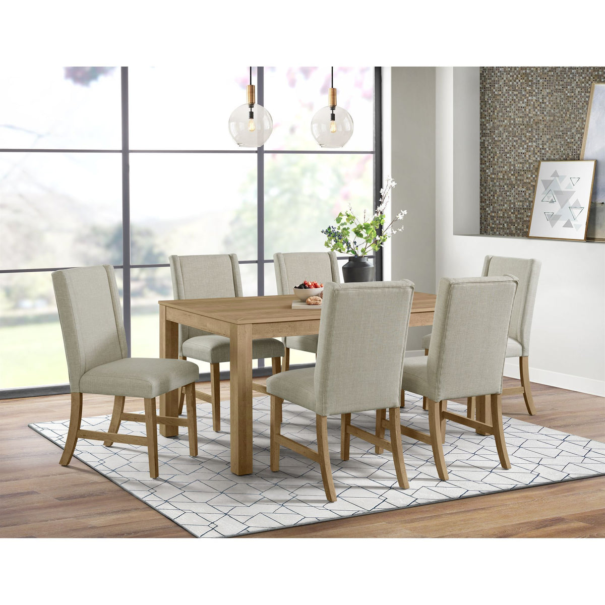 Eleanor 2.0 Standard Height Dining Set in Light Brown by Elements International, view 7