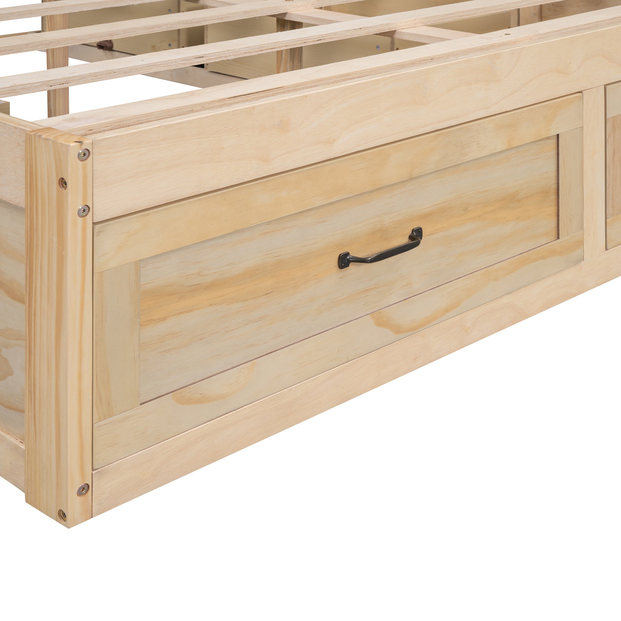 Full Size Platform Bed with 6 Storage Drawers,Antique Natural - Atlantic Fine Furniture Melbourne FL