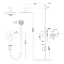 Dual Shower Head System With Rain Shower And Handheld, Wall Mounted, 10" Round Design - Brushed Nickel