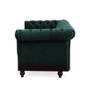 Chesterfield Velvet Loveseat Sofa, 2 Person Rolled Arm Upholstered Couch