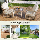 3 Piece Outdoor Chair & Table Set Chat Set, 2 Person Rattan Seating Group