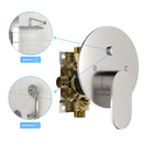 Dual Shower Head System With Rain Shower And Handheld, Wall Mounted, 10" Round Design - Brushed Nickel