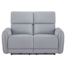Jeromie - Power Motion Loveseat With USB Port - Gray Synthetic Leather