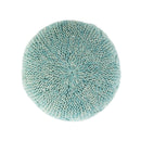 Deon - Knitted Pet Yarn Round Pouf With Classic Cable Knit Design - Aqua