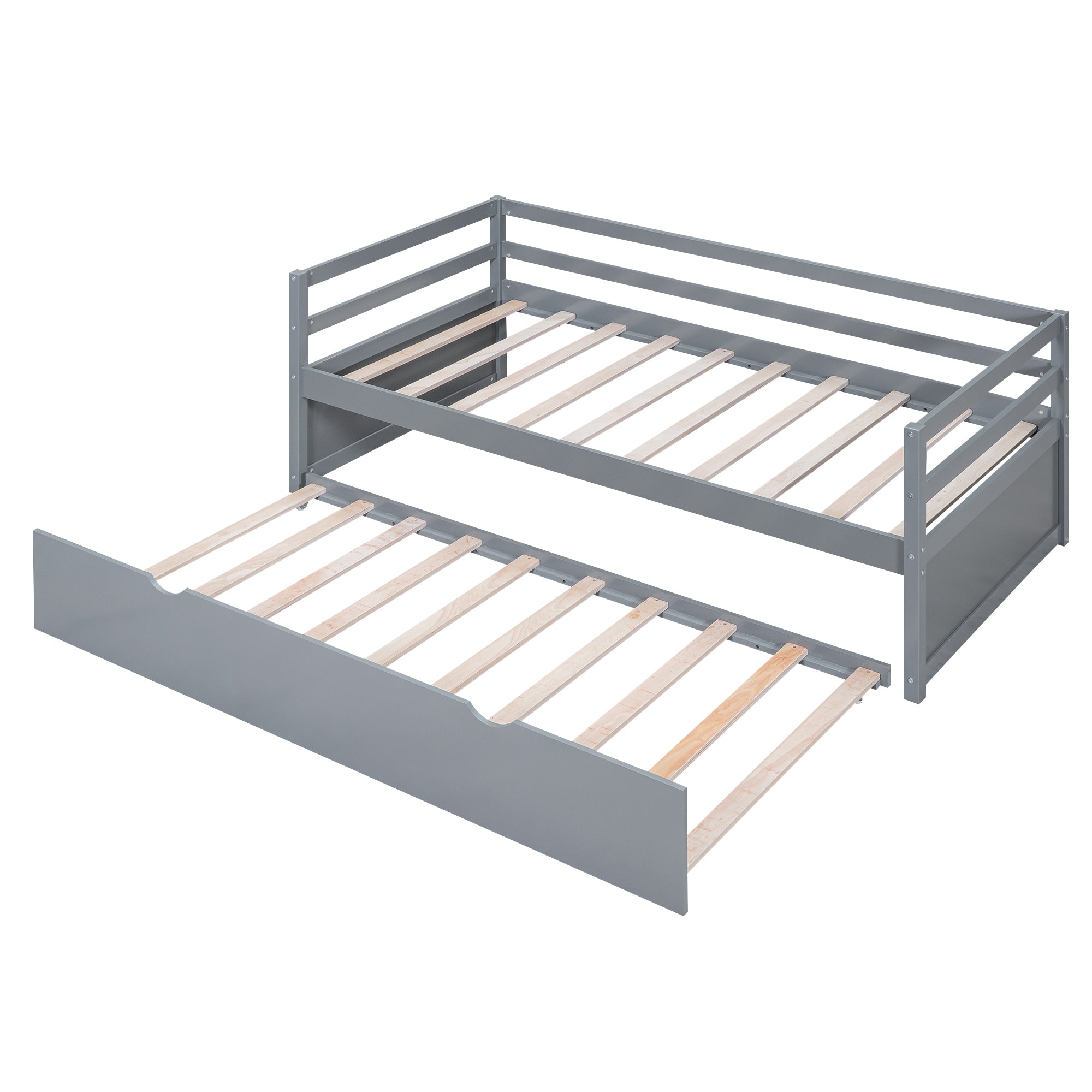 Twin Size Wood Daybed with Twin Size Trundle, Gray - Atlantic Fine Furniture Melbourne FL