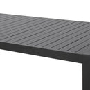 Modern Outdoor Aluminum Rectangular Dining Table With Slatted Top