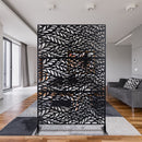 Outdoor & Indoor Privacy Screen Metal Privacy Screen, Freestanding Decorative Privacy Screen For Deck Balcony Patio - Black