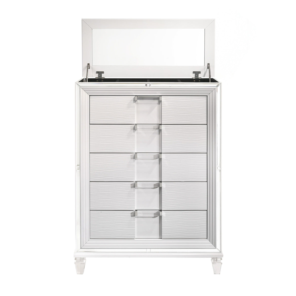 Twenty Nine 5-Drawer Flip-Top Chest in Dark Gray by Elements International, view 3