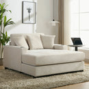Oversized Chaise Lounger Modern Style Sofa Couch, With Pillows, Charge Station & Cup Holders