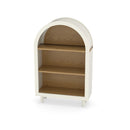 Arched Small Bookcase, Storage Cabinet, Bookshelf With 3 Shelves For Living Room - Oak / White