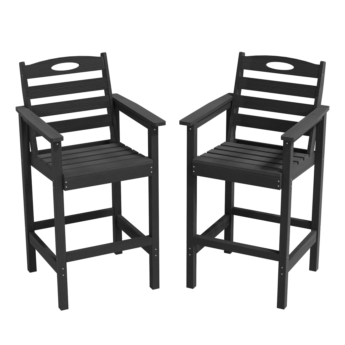 Crefise Tall Adirondack Bar Chairs, Set of 2 - Brown