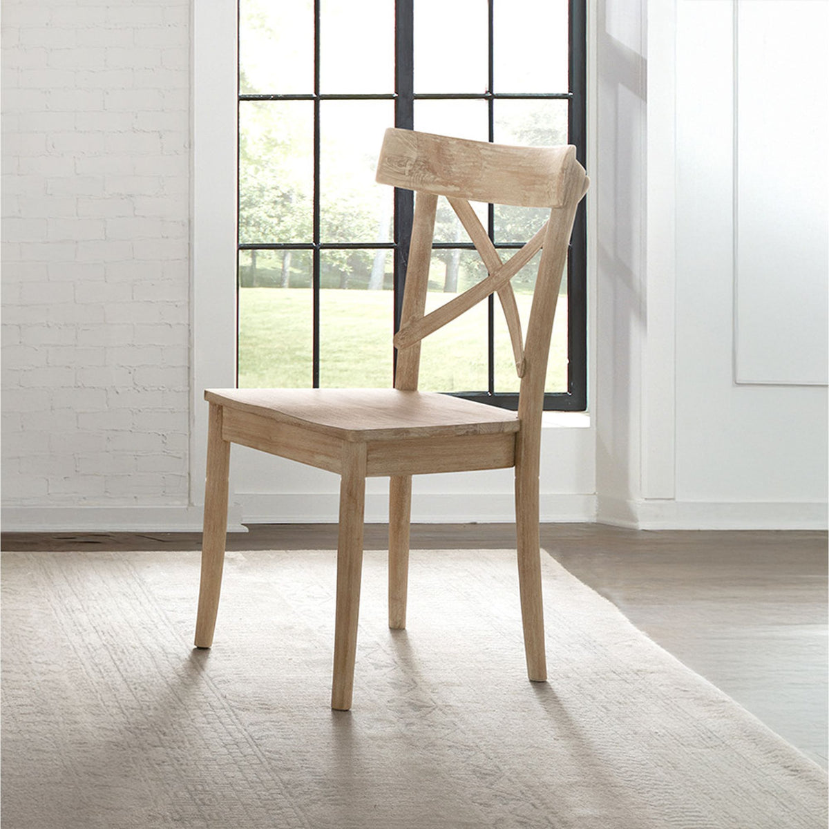 Callista X-Back Wooden Side Chair (Set of 2) in Beach by Elements International, view 2