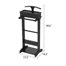 Portable Garment Rack, Clothes Valet Stand With Storage Organizer
