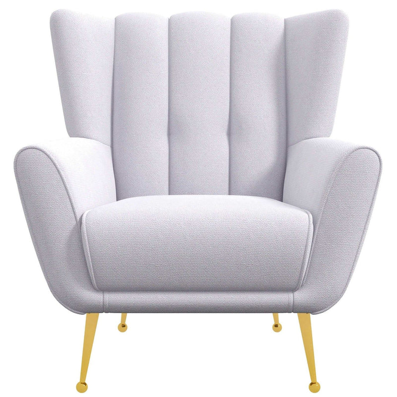 Gianna - Mid-Century Modern Tufted French Boucle Armchair - White