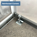 Walk-In Polycarbonate Greenhouse & Roof Vent, Sliding Doors, Aluminum Hobby Hot House For Outdoor