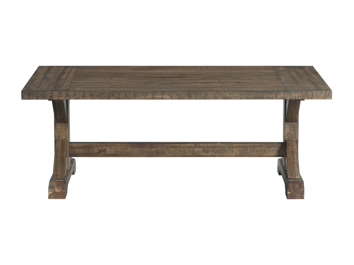 Finn Trestle Table in Dark Brown by Elements International, view 2