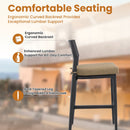 Modern Outdoor Bar Stools With Backrest And Footrest (Set of 2)