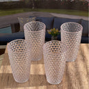 Leading Ware Diamond Cut Acrylic Drinking Glasses (Set of 4)