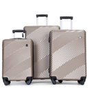 3 Piece Luggage Sets Lightweight Suitcase With Two Hooks, Spinner Wheels,