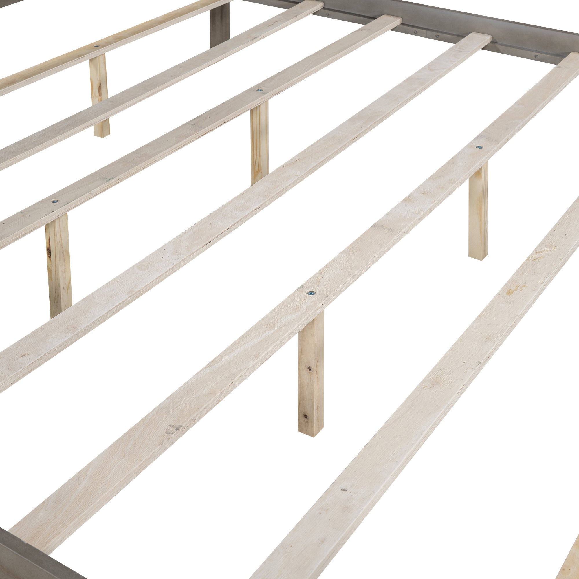 King Size Canopy Platform Bed with Headboard and Support Legs, Brown Wash - Atlantic Fine Furniture Melbourne FL