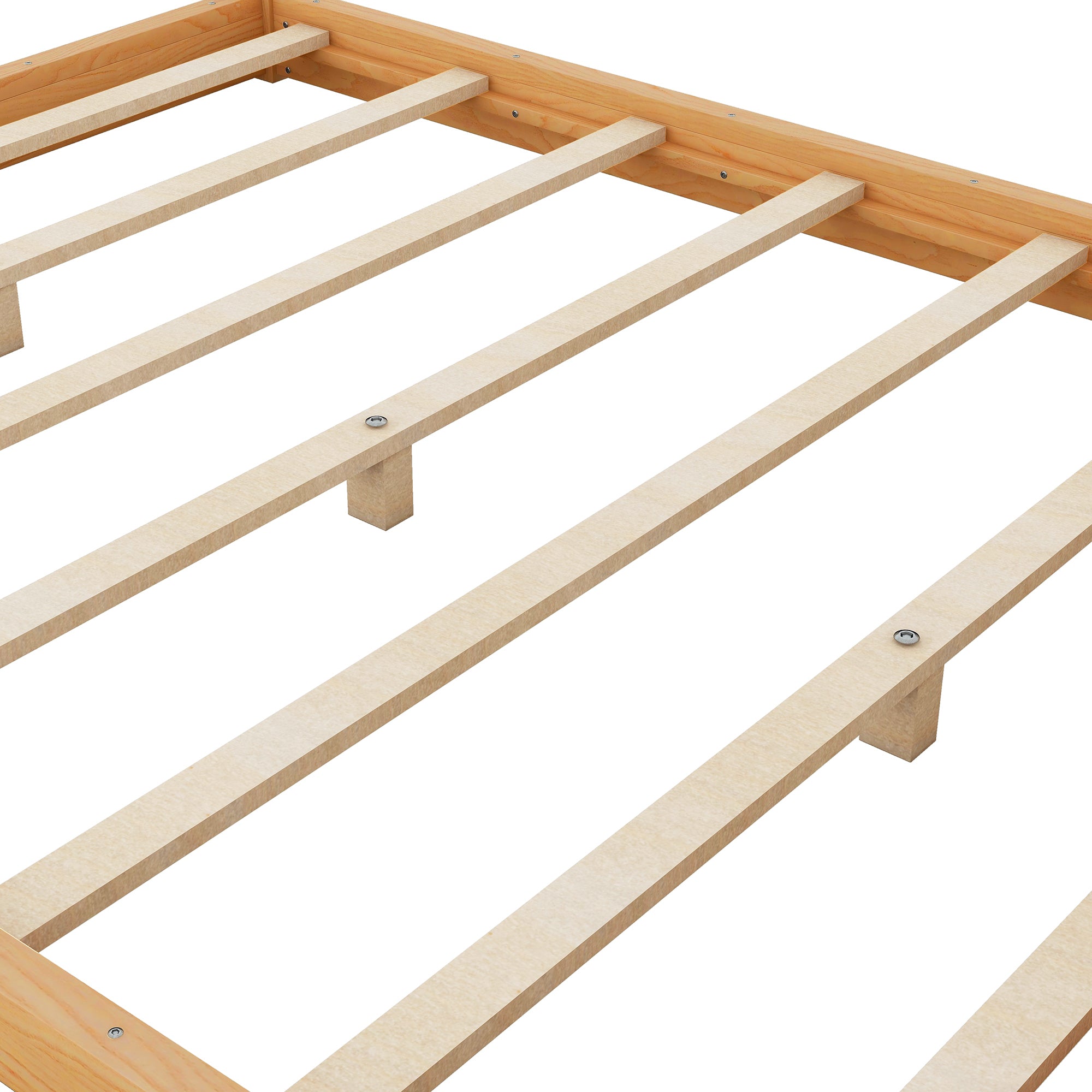 Queen Size Canopy Platform Bed with Support Legs,Natural - Atlantic Fine Furniture Melbourne FL
