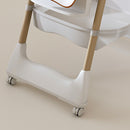 Adjustable Baby High Chair 0-6 Years, Portable Infant Feeding Seat With Safety Belt, Silent Lockable Wheels