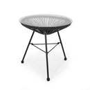 Nusa - Modern Rattan Side Table With Tempered Glass Top