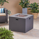 Outdoor Patio Square Gas Burning Concrete Fire Pit 40,000 Btu